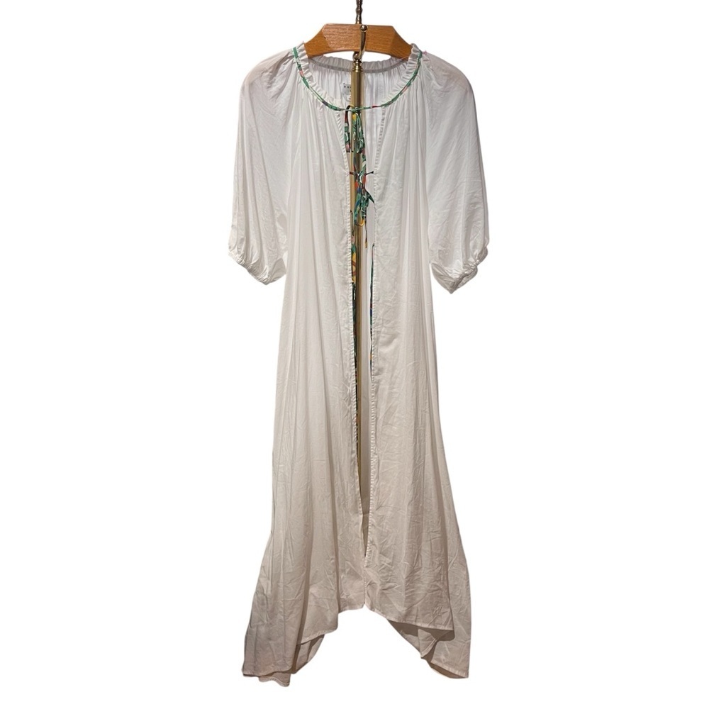 RHODE x Target White Maxi Swim Coverup with Green Accents XL - Picture 3 of 13